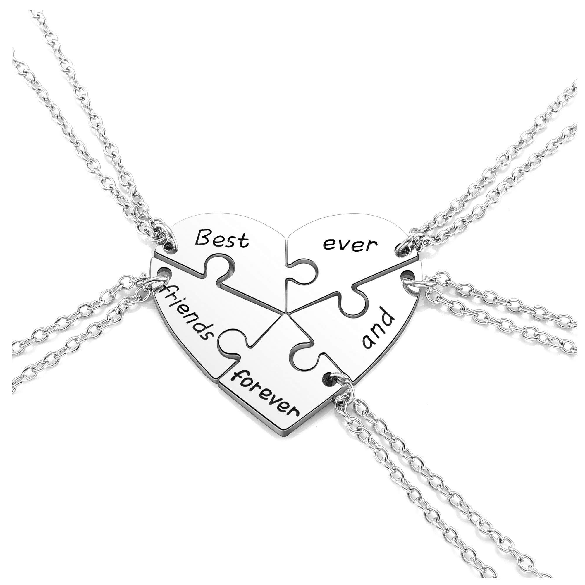 Jovivi 5pc Friendship Best Friend Necklace Heart BFF Friendship Gifts for Women Best Friends Birthday Christmas