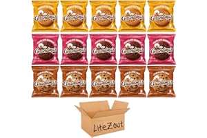 Cookie Variety Bundle of Peanut Butter, Chocolate Brownie, Chocolate Chip and Peanut Butter Cookies, Baked, Kosher 2.5 oz (15 pack), by Litezout
