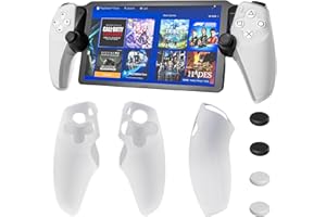 PAWDIARY White Silicone Grip Cover Case for PlayStation Portal, Upgraded Protective Case&Non-Slip Protection Case for PS Portal Accessories with Comfortable Ergonomic Handle Shell and 4 Thumb Grip Cap
