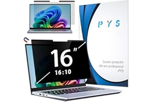 PYS Magnetic Laptop Privacy Screen 16 Inch (16:10 Aspect) - Computer Screen Privacy Shield, Anti-Blue Light, Anti-Glare Priva