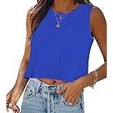 Crop Tops for Women Tank Summer Casual Sleeveless Loose Fit Basic Shirts