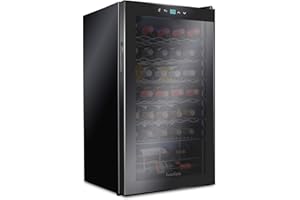 Ivation 34 Bottle Compressor Wine Cooler Refrigerator | Large Freestanding Wine Cellar For Red, White, Champagne or Sparkling