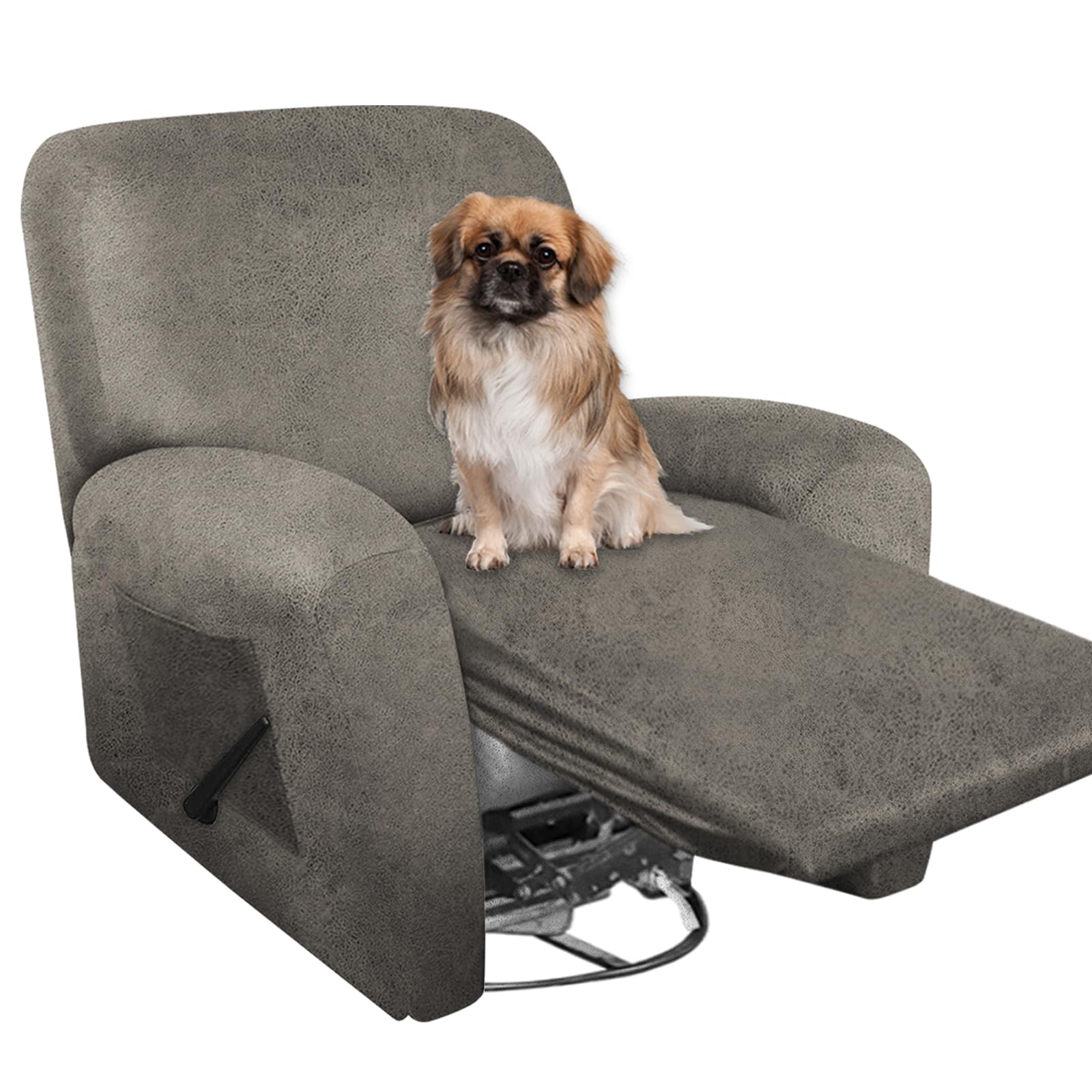 Photo 1 of ANARACHON Heavy Duty Recliner Chair Covers Leather Like, 4 Pieces Lazy Boy Recliner Cover for Recliner Chair, Soft Sofa Slipcover Furniture Protector Washable Sofa Cover for Pets Kids (Khaki)