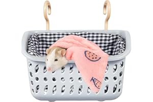 JWShang Rat Hammock for Cage, Chew Proof Hanging Basket Bed with Sturdy Hooks, Pet Cage Accessories, Safe Cozy Small Animal Rodent Hammock for Sugar Glider Mice Snuggling Sleeping