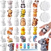 Reallnaive 16 Pack Woodland Animal Paint Your Own Ceramic Figurines, 3.9
