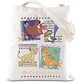 FOTAP Cartoon Movie Tote Bag Magic Kingd*m Movie Inspired Gift Lion, Simba And Timon Fan Gifts