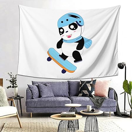 Amazon Co Jp スケートボード パンダ タペストリー インテリア 壁掛け 布ポスター おしゃれ 部屋飾り 寝室の装飾 多機能 3cm 152cm Generic