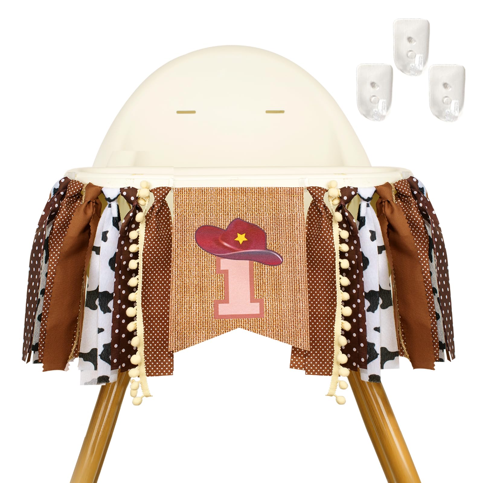 Photo 1 of 1st Birthday Highchair Banner Boy - NO DIY First Cowboy Rodeo Birthday Party Decoration Farm Theme Cowboy First Birthdays Highchair Banner One Year Old High Chair Garland Decor for Boy Baby Photo Prop