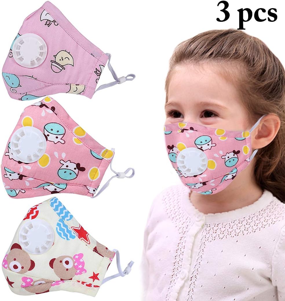 3Pcs Kids' Mouth Mask Bear Cow Star Patterns PM 2.5 Anti Pollution Dustproof Mask Mouth Mufflemouth mask