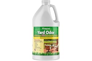 NaturVet – Yard Odor Eliminator Plus Citronella Spray – Eliminate Stool and Urine Odors from Lawn and Yard – Designed for Use on Grass, Patios, Gravel, Concrete & More – 64oz Refill (No Hose Nozzle)