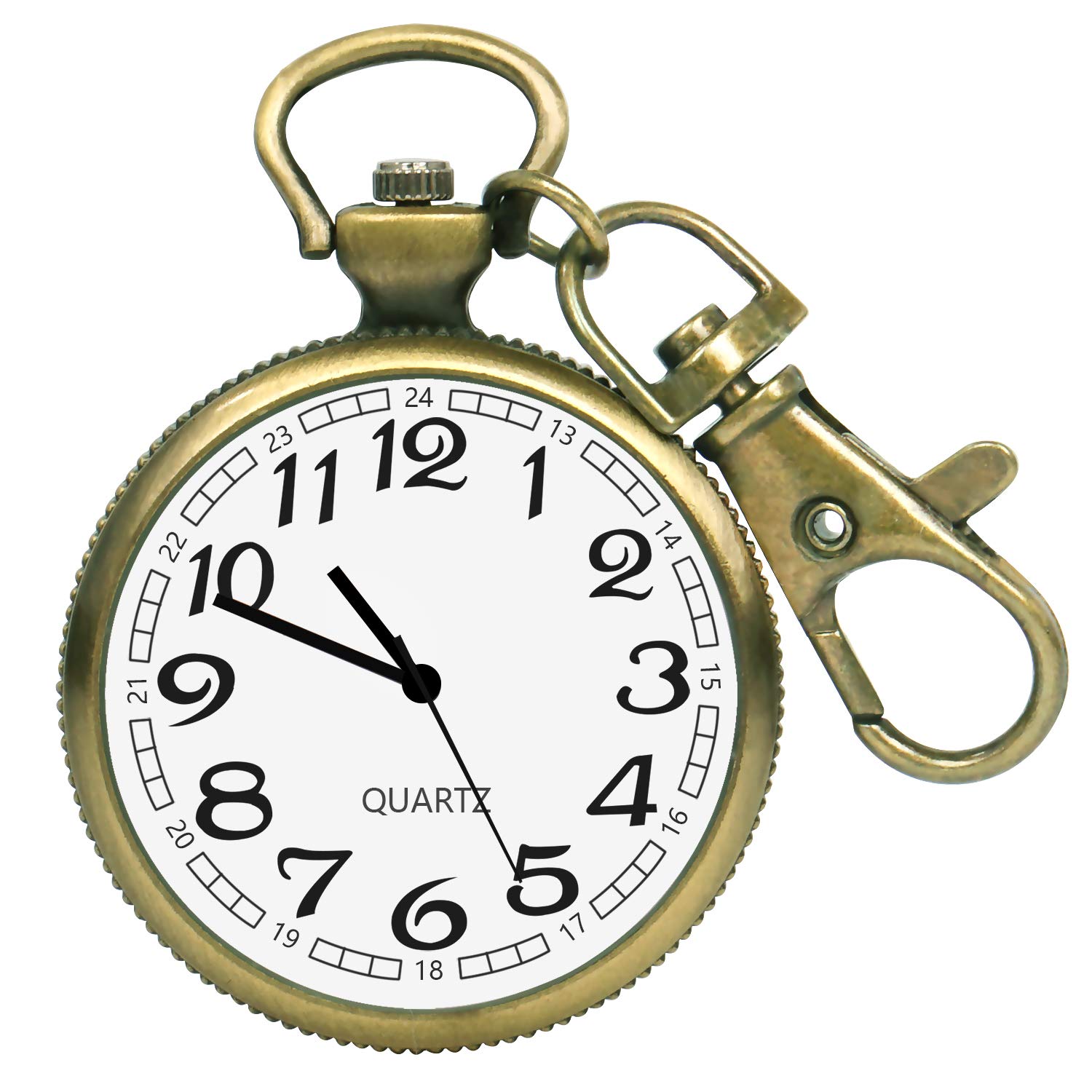 FUNGORGT Pocket Watch Minimalist Ultra Thin Vintage Round Classical Pocket Key Buckle Pocket Watch