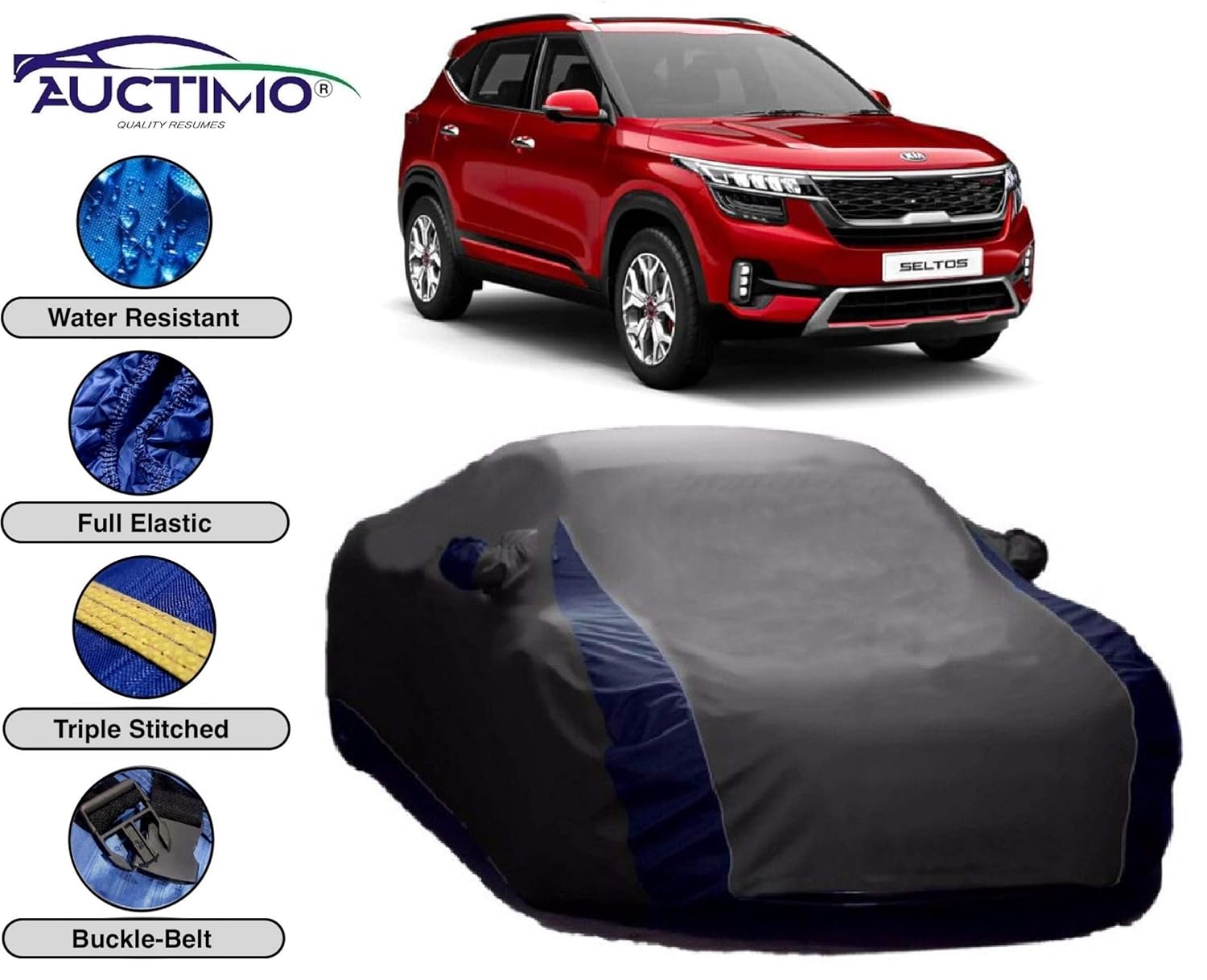 KIA Seltos Car Body Cover Aero Waterproof Heat Resistant Mirror and