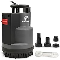 FLUENTPOWER 1/2HP 2500GPH Submersible Sump Pump, Automatic/Manual Operation Utility Water Pump, with Check Valve Adapter for 