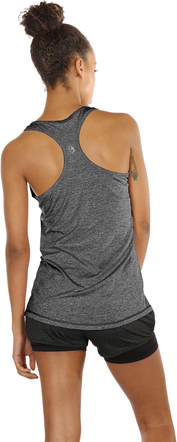 icyzone Workout Tank Tops for Women - Racerback Athletic Yoga Tops, Running Exercise Gym Shirts(Pack of 3): Clothing