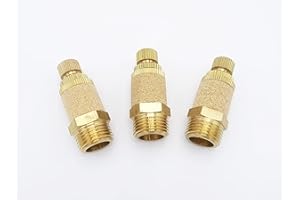 IVLPHA Pneumatic Air Muffler, Sintered Bronze Brass Exhaust Muffling Throttle Valve 3/8" Male NPT Pneumatic Silencer Air Flow Exhaust Speed Control Muffler Filter (Pack of 3)