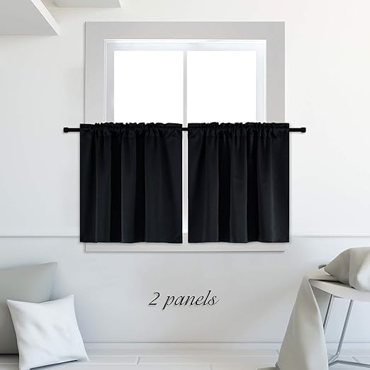 Amazon Com Donren 30 Inch Length Curtains 2 Panels Blackout