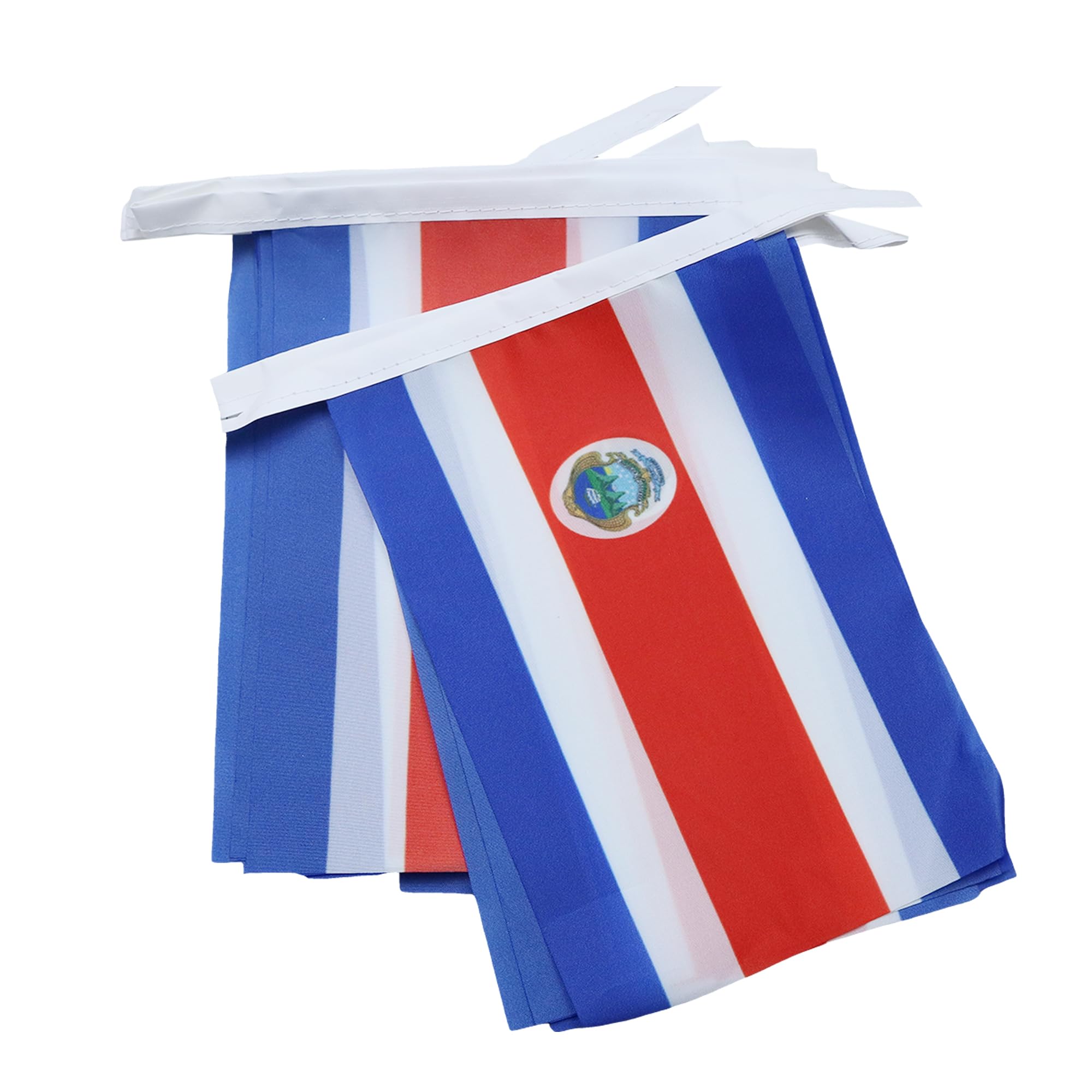 AZ FLAG Costa Rica Bunting Flag, 20 Ft Garland with 20 Small Costa Rican Flags 8'' x 6'', 100% Polyester String Pennant, 6 meters — image 1