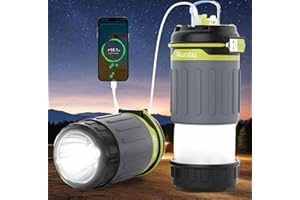 Quntis Camping Lantern,3200mAh LED Camping Lights USB Rechargeable Power Bank,600LM Portable Camping Lamp Tent Lights,Retract