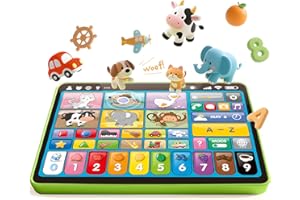 hahaland Learning Tablet for Toddlers 1-3 - Learning Toys with Music & Sound, Montessori Speech Therapy Baby Toys for 12-18 M