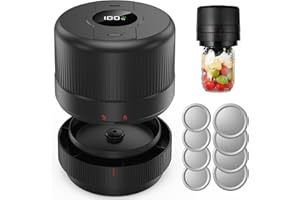 Yonktoo Electric Mason Jar Vacuum Sealer Kit with Auto-Stop Cordless One-Button Vacuum Sealer for Wide & Regular Mouth Jars, 