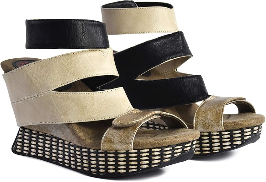 black and cream sandals