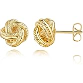 Eloqueen 14K Gold Stud Earrings for Women Gold Earrings for Women Earring Graceful and Interlaced Design Womens Cute Dainty Stud Earring