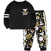 Toddler Boy Clothes Long Sleeve Dinosaur Color Block Pullover Tops+ Striped Sweatpants Fall Winter Outfits Sets