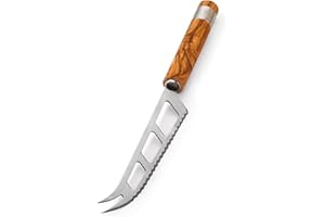 Berard Acero Olive Wood Serrated Cheese Knife with Stainless Steel Blade