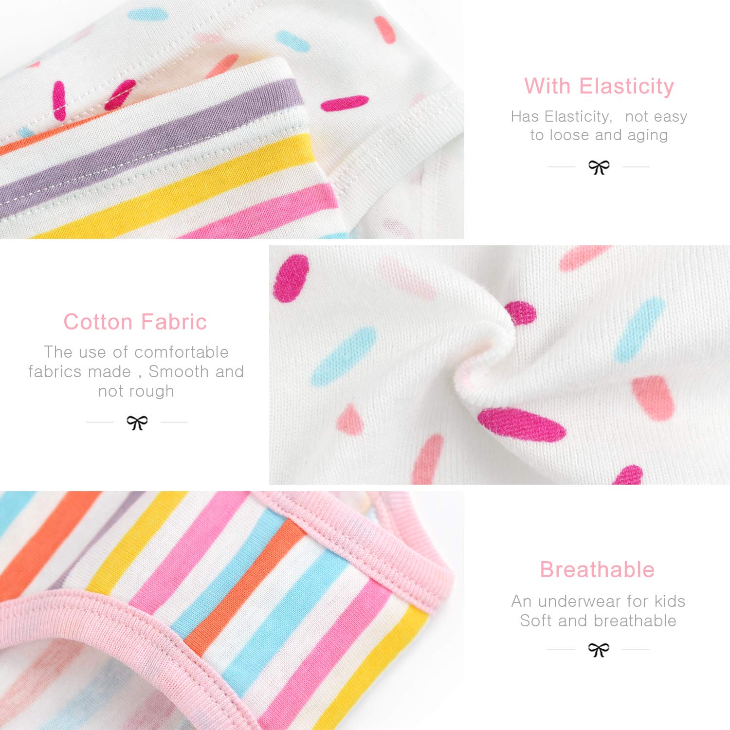 slaixiu 6-Pack Soft Cotton Little Girls Panties Cute Kids Brief Underwear 2-8 Year(NO13-100)