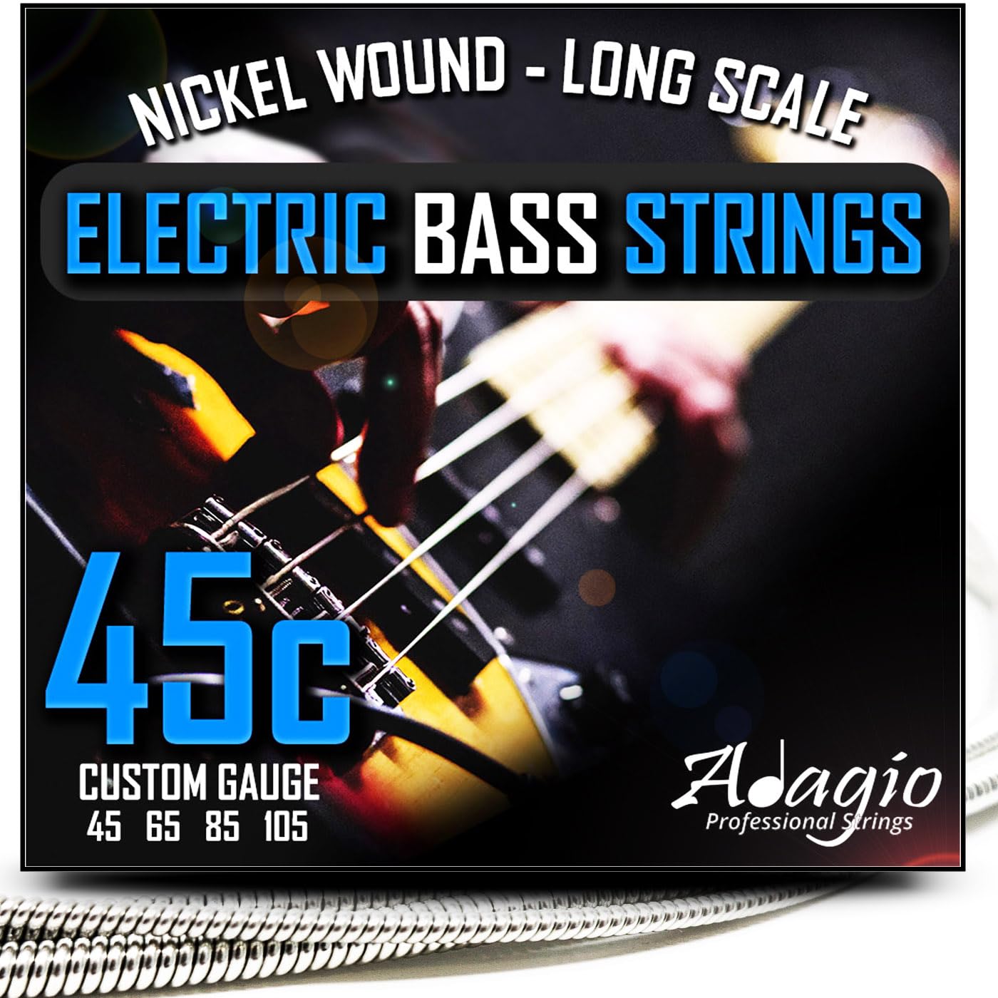 Adagio Pro 45-105 Custom Gauge Nickel Wound Bass Guitar Strings