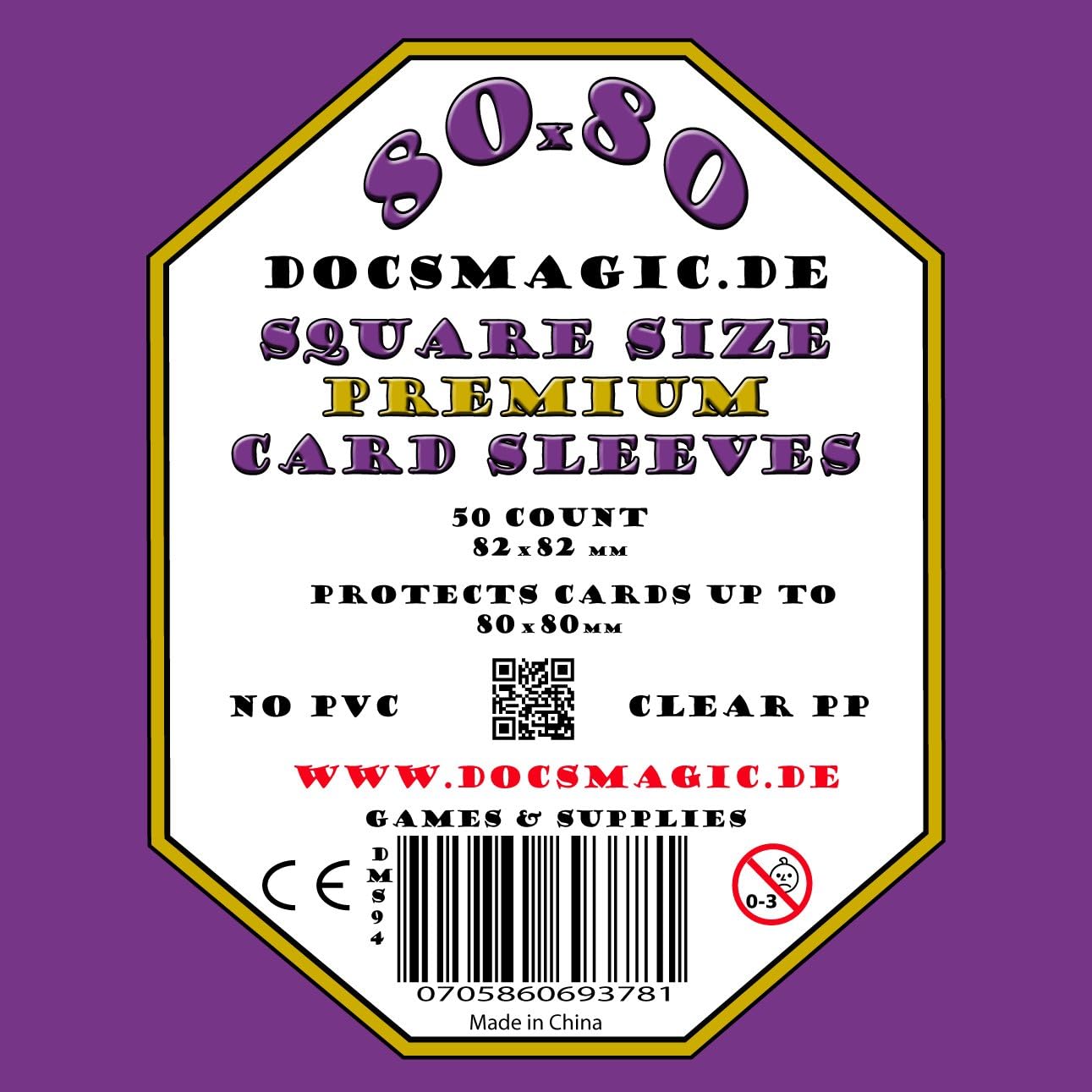 docsmagic.de 50 Premium Medium Square Board Game Sleeves - 80 x 80-82 x 82, 1 Pack Premium, Medium Square - 82 x 82 mm - Image 3