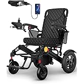 Electric Wheelchair for Adults, 25+ Miles Travel Range High Tech Electric Wheelchairs Support 350LB, 3 Seconds Folding Portable Wheelchair for Transport, All Terrain 500W Motorized Wheelchair