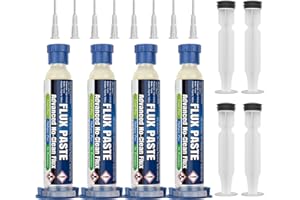 BEEYUIHF No-clean Halogen-free Soldering Flux Paste, Flux for Soldering, BGA Electronics Solder Flux for Repair and rework (10mL Syringe) #8391 (4 Pack)