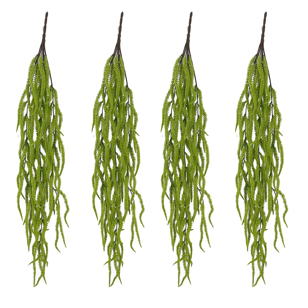 Photo 1 of Shirfloral 4Pcs Amaranthus Hanging Wedding Flowers 32" Green String of Pearls Plant for Wedding Arch Flowers, Garlands, Wisteria Flowers Arrangement, Rustic Vase Decoration