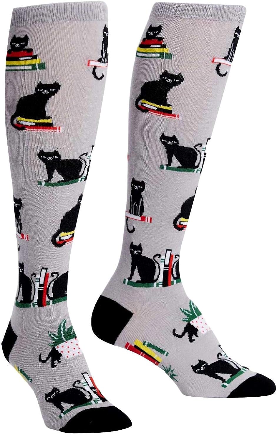Booked for Meow Sock It To Me, Women's Knee High, Cat Socks Amazon.co