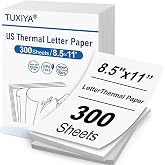 TUXIYA 300 Sheets Thermal Printer Paper 8.5 x 11 Inch | BPA free Advanced Thermal Printing,US Letter Size Thermal Paper Compatible Most Portable Printers