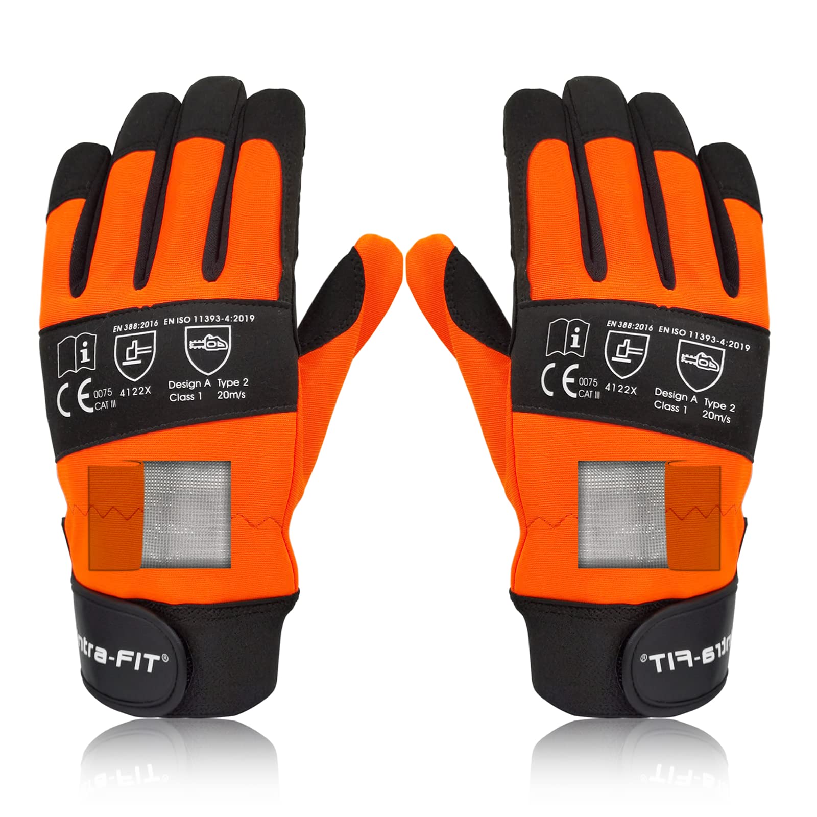 Intra-FIT Chainsaw Gloves Saw Protectionon on Both Hands, CLASS 1, Latest Standard EN ISO 11393-4, EN 388: 4122X Cut-resistance Gloves — image 1