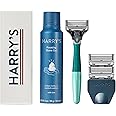 Harry's Shaving Kit for Men - Razor Handle, 3 Razor Blade Refills, Foaming Shave Gel, and Travel Blade Cover - Sage