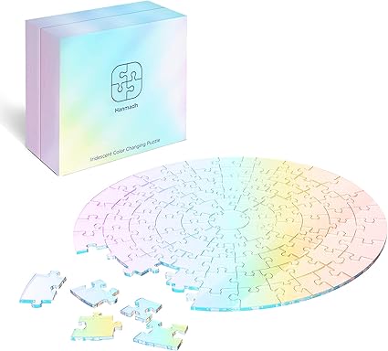 Amazon Com Hanmadh Clear Impossible Round Jigsaw Puzzle Color Changing Monochrome Transparent Blank Acrylic 100 Pieces Adult Puzzle Without Picture Diy Home Decor Art Piece Toys Games