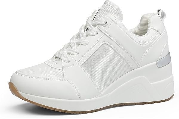 Cestfini High Heeld Wedge Sneakers for Women - Ladies Hidden Sneakers Lace Up Shoes, Best Chioce for Casual and Daily Wear
