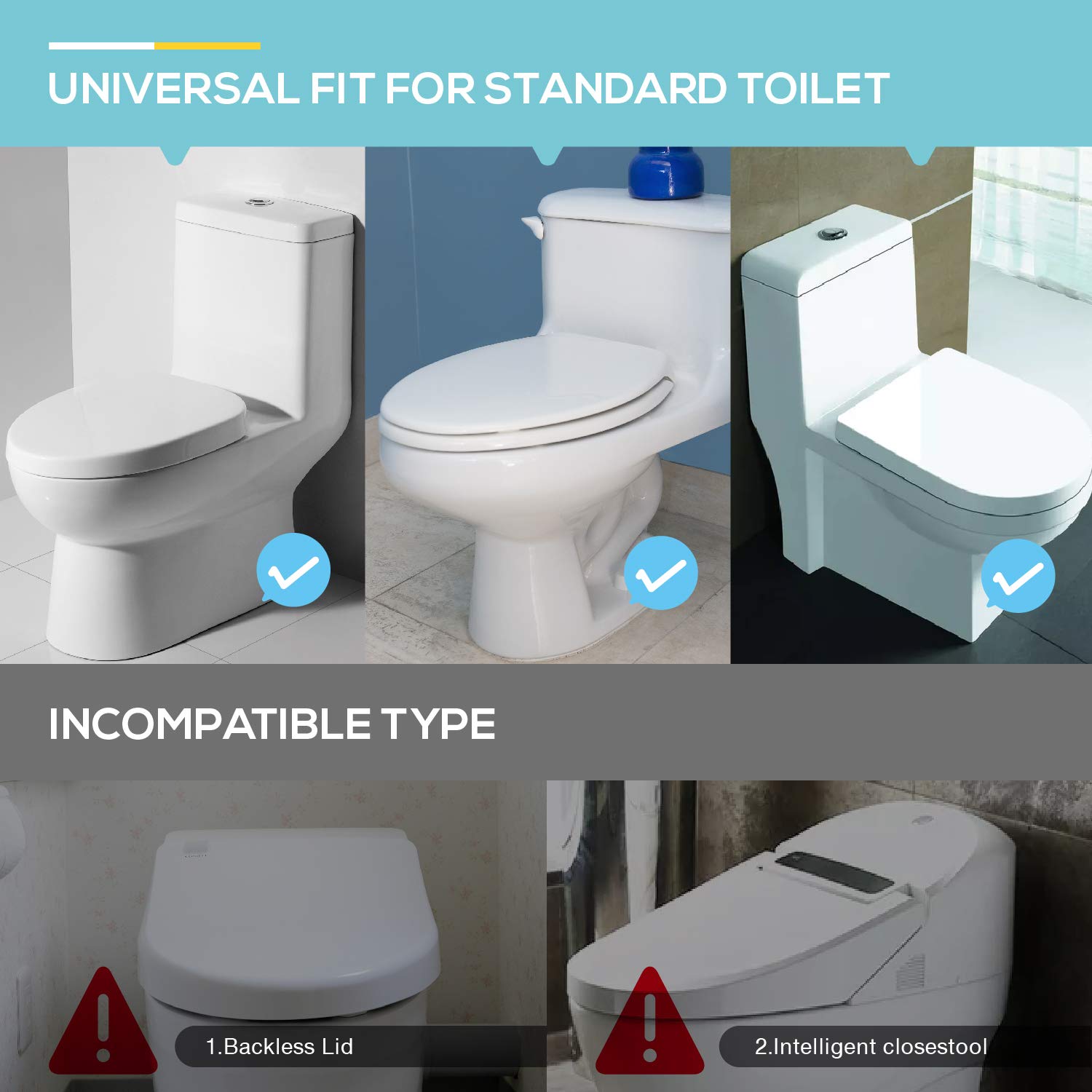 Baby Proofing Toilet Lock [2 Pack] Upgraded Gapless Pallet Mechanism for Child Safety, Universal Fit for Most Toilet Lid, Toolless 3M Adhesive Intallation with No Damage to Toilet. : Baby