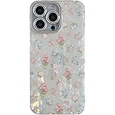 FLIRACON Cute Tulip Flowers Bow Shell Pattern Phone Case Compatible with iPhone Case (White,for iPhone 13 Pro Max)