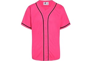 DEHANER Plain Blank Baseball Jerseys for Men Women Adult Hip Hop Hipster Button Down Shirts Sports Uniforms Outfits
