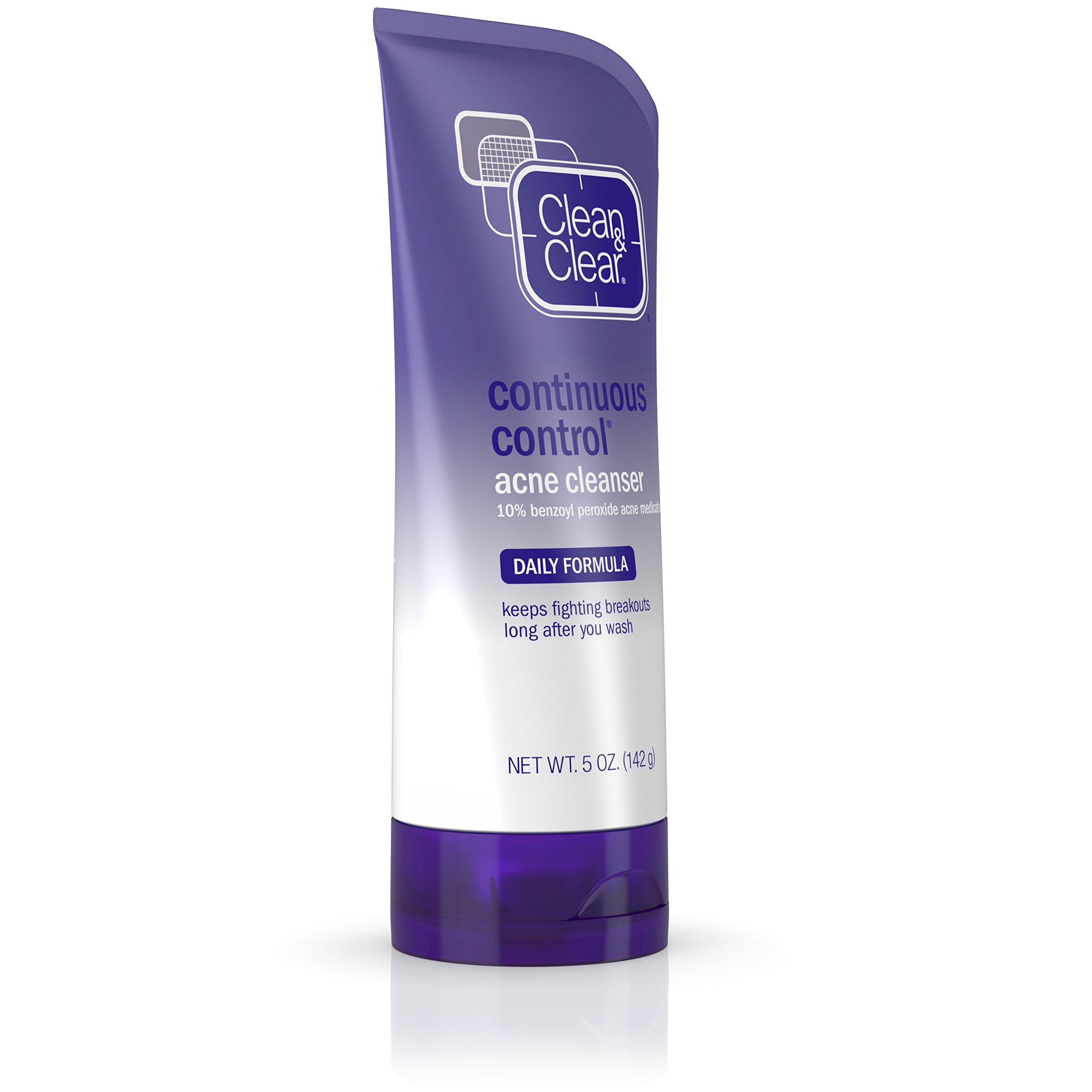 Clean & Clear Continuous Control Acne Facial Cleanser with Benzoyl ...