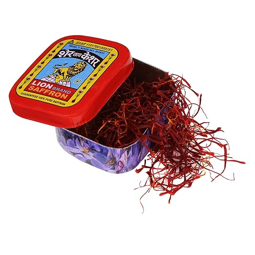 Lion Saffron, Pure Kashmir Lacha Saffron/ Kesar/ Keshar for Beauty, Cooking and Tilak- 1 gm