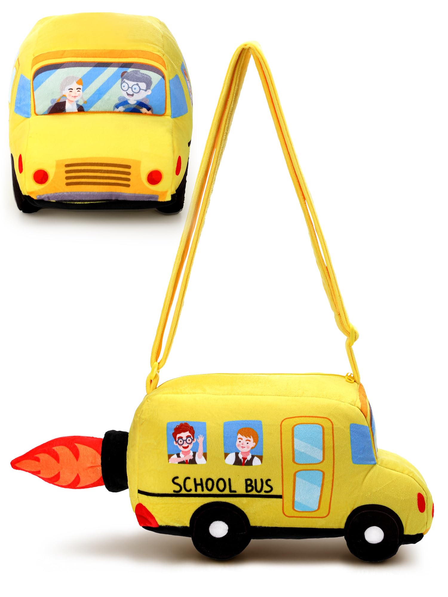 Photo 1 of Dansydaisy Halloween Purse Bag Adjustable Shoulder Bag with Zipper, Halloween Teacher Accessory Costumes Cosplay Party Favor(Yellow School Bus)