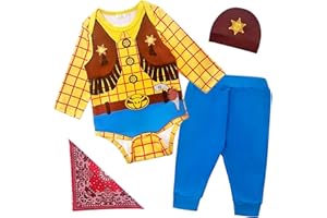 Pezhiqun Baby Boys Chef Doctor Pirate Outfit Newborn Infant Police Officer Uniform Halloween Cowboy Sheriff Woody Costume