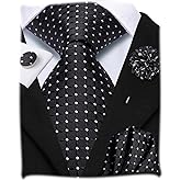 Hi-Tie Mens Paisley Floral Striped Ties Set Silk Necktie and Lapel Pin for Men Pocket Square Cufflinks Set Business Wedding