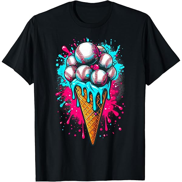 Amazon.com: Baseball Ice Cream Watercolor Sports Lover Ice Cream