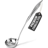 Zulay Kitchen Stainless Steel Soup Ladle - 13&rdquo; Large Ladle for Soups, Stews &amp; Sauces - Durable, Heat-Resistant, Rust-Proof &amp; Dishwasher Safe Kitchen Utensil with Ergonomic Handle